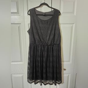 Black Sleeveless Lace Dress, Size 1X, Excellent Condition, Blooming Rose